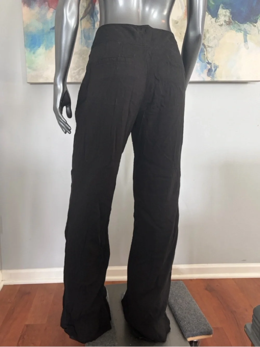 BANANA REPUBLIC Y2K Vintage Linen Black Straight-Leg Camden Chinos